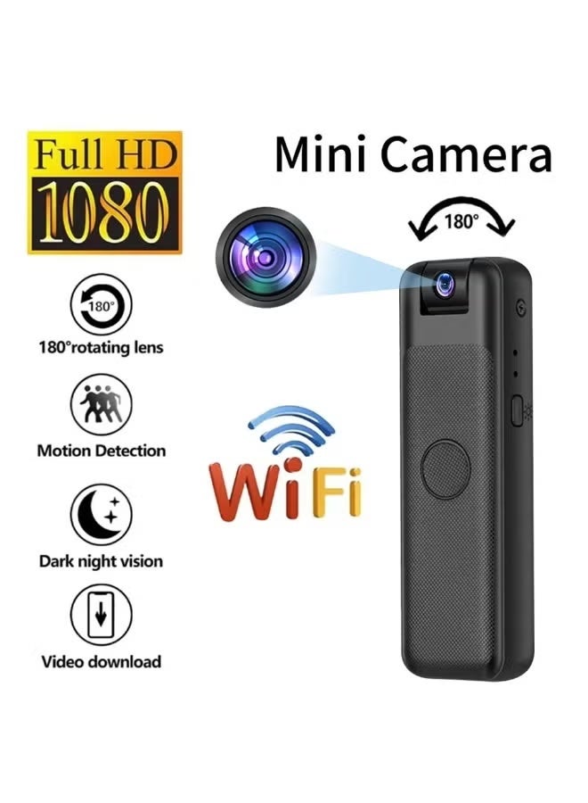 TIGER ZC-M8 Mini Body Camera 1080P HD WiFi Wireless Security Cam – Portable Wearable Video Recorder with 180° Rotatable Lens, Night Vision, Magnetic Back Clip for Easy Attachment - Image 2
